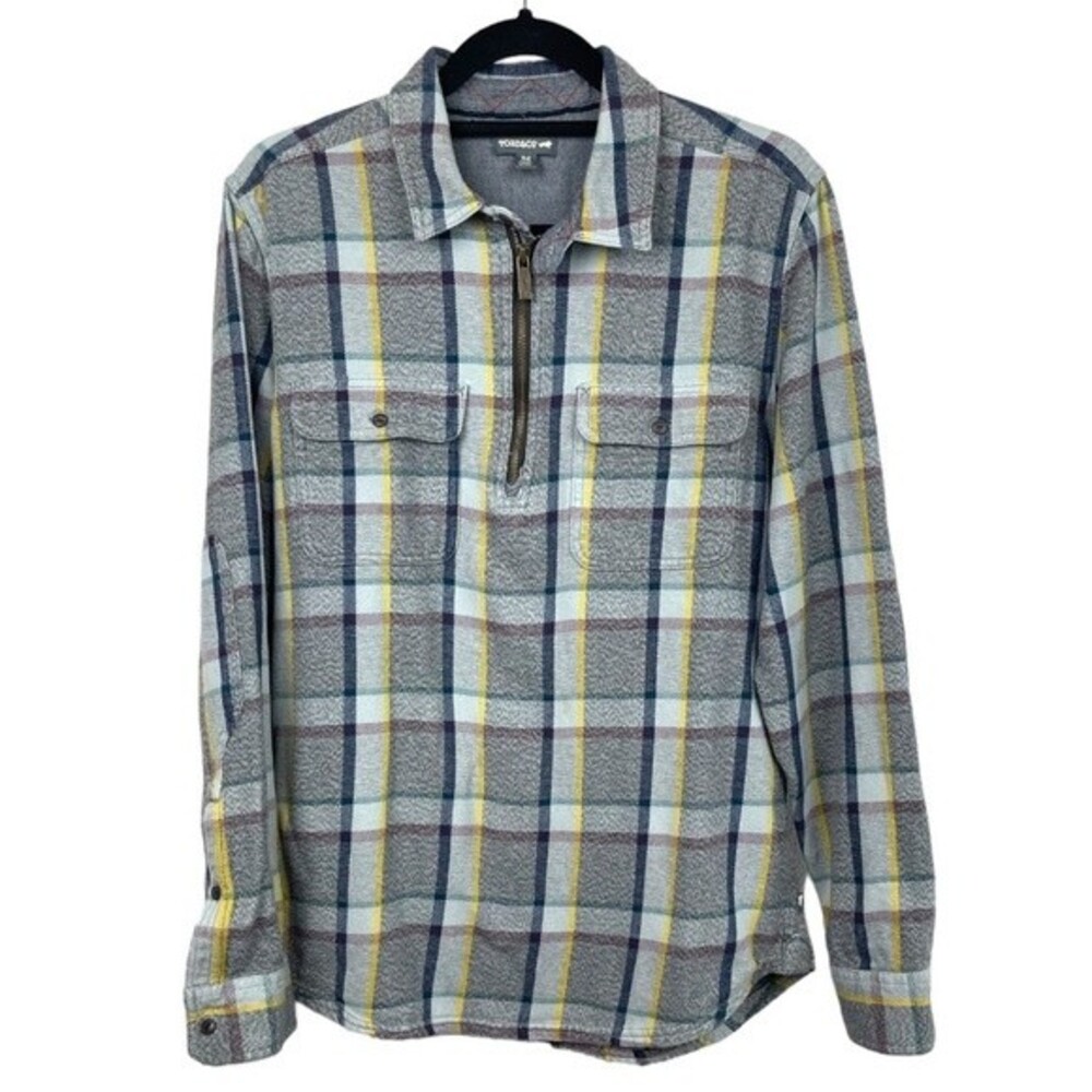 Toad&Co Ranchero Plaid 1/4 Zip Pull Over Shirt M